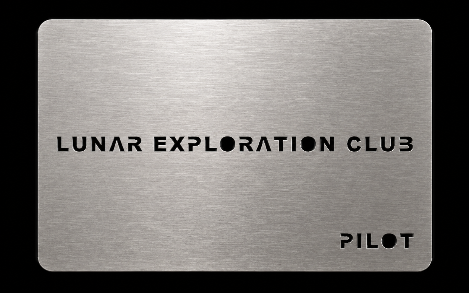 Lunar Exploration Club metal Pilot Card